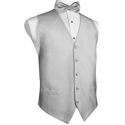 Silver Silk Faille Tuxedo Vest