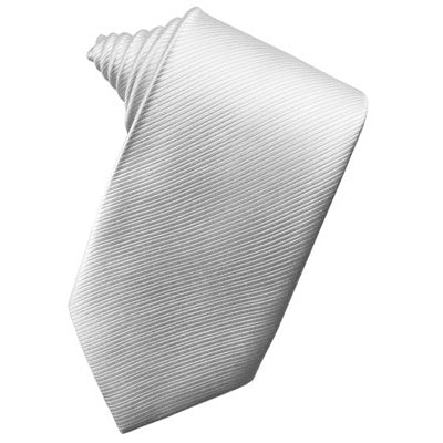 Silver Faille Silk Necktie