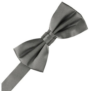 Silver Noble Silk Pre-Tied Bow Tie