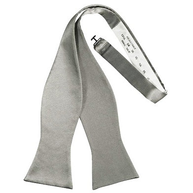 Silk Silver Self Bow Tie