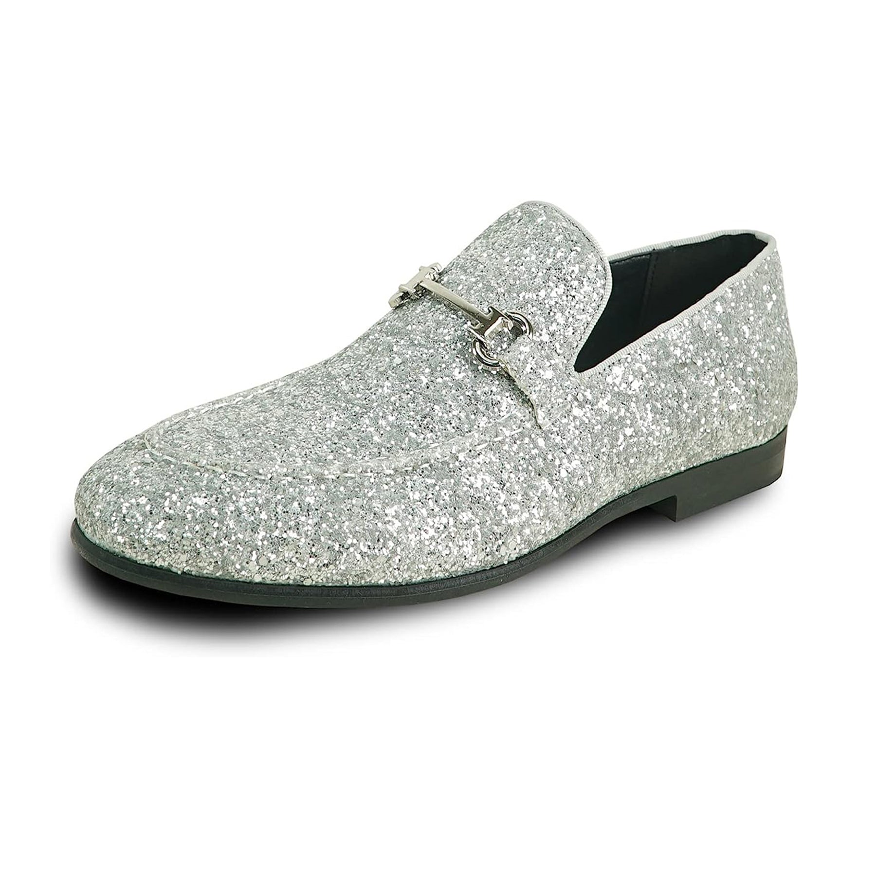 Silver All Over Glitter Effect Modern Dress Loafer