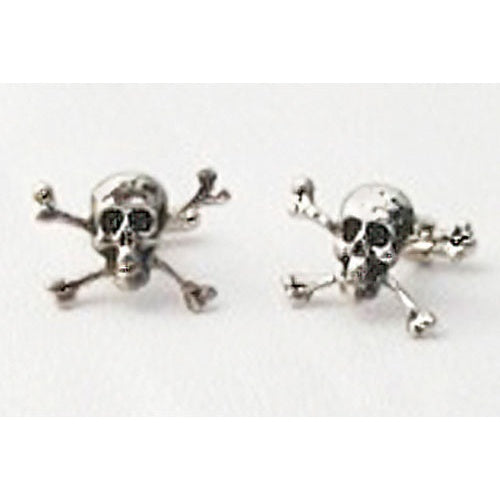 Skull and Cross Bones Cufflinks Silver