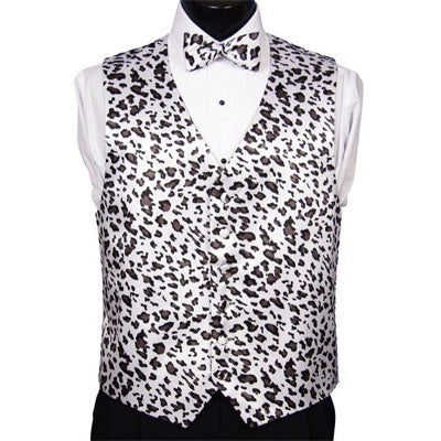 Snow Leopard Novelty Tuxedo Vest