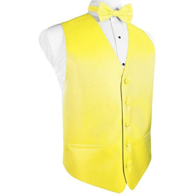 Sunbeam Yellow Herringbone Tuxedo Vest