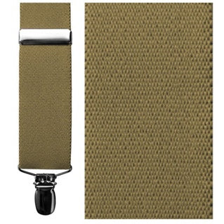 Tan Elastic Clip Suspenders