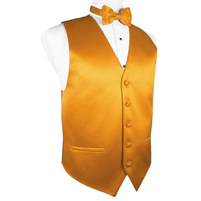 Tangerine Orange Satin Tuxedo Vest