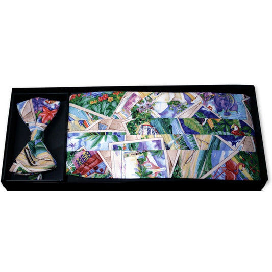 Tropical Vacation Bow Tie and Cummerbund Set