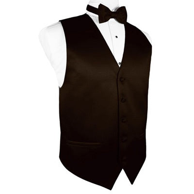 Truffle Brown Satin Tuxedo Vest