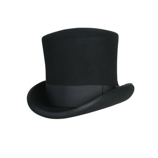 Victorian Caroler Tall Top Hat in Black