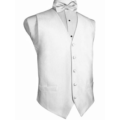 White Silk Faille Tuxedo Vest