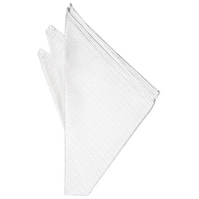 White Silk Faille Pocket Square