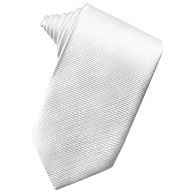 White Faille Silk Necktie