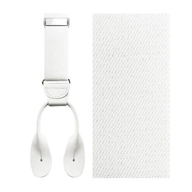 White Elastic Leather End Suspenders