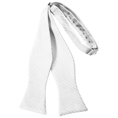 White Palermo Self Bow Tie