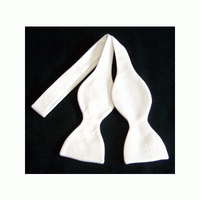 White Pique Self Tie Bow Tie