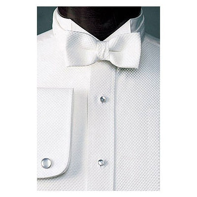 White Pique Wing Collar Formal Shirt