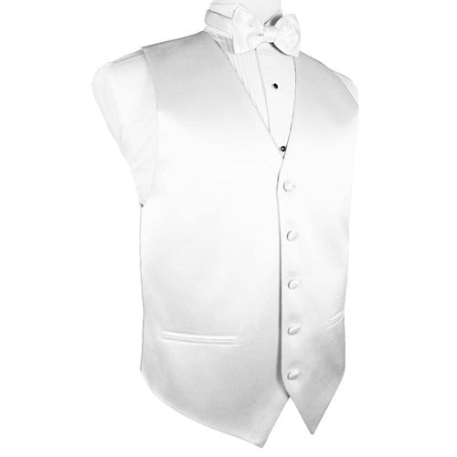 White Satin Tuxedo Vest