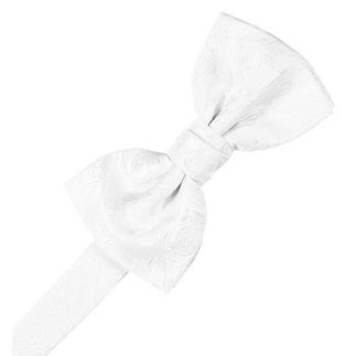 White Silk Tapestry Pre-Tied Bow Tie