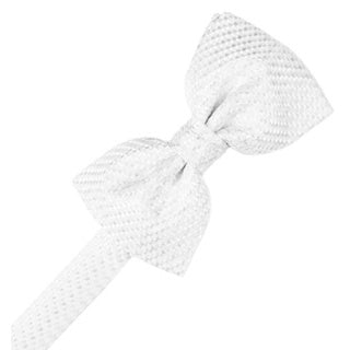 White Venetian Pre-Tied Bow Tie