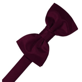 Wine Purple Satin Pre-Tied Bow Tie