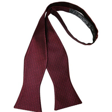 Wine Silk Weave Self Bow Tie