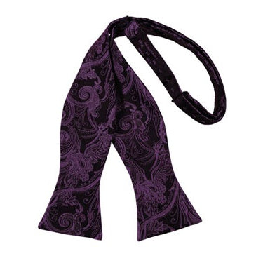 Wine Tapestry Paisley Self Bow Tie