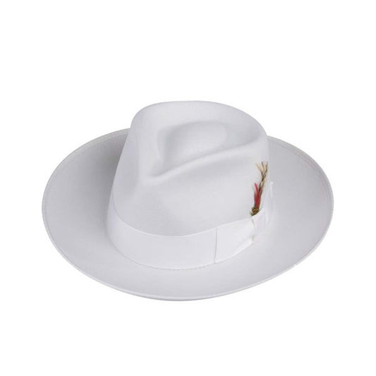 Deluxe Zoot Fedora Hat in White